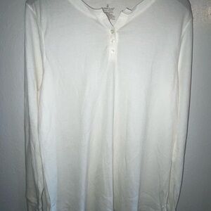 Cuddl Duds White Long Sleeve Tees Casual Comfort Thermal